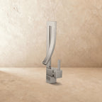 Washbasin Faucet Sculptural Open Spout Single-Handle 35 cm