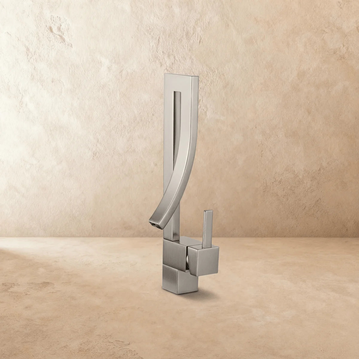 Washbasin Faucet Sculptural Open Spout Single-Handle 35 cm