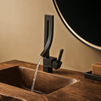 Washbasin Faucet Sculptural Open Spout Single-Handle 35 cm