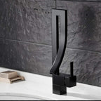 Washbasin Faucet Sculptural Open Spout Single-Handle 35 cm