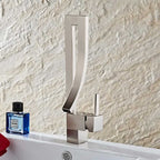 Washbasin Faucet Sculptural Open Spout Single-Handle 35 cm