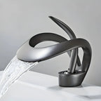 Washbasin Faucet Waterfall Spout Solid Brass Single-Handle