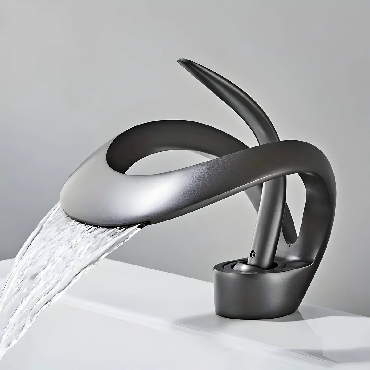Washbasin Faucet Waterfall Spout Solid Brass Single-Handle