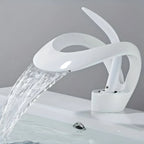 Washbasin Faucet Waterfall Spout Solid Brass Single-Handle