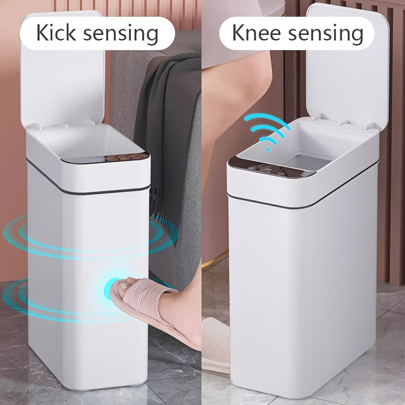 Waste Bin Touch-Free Sensor Slim Space-Saving Sealed Lid
