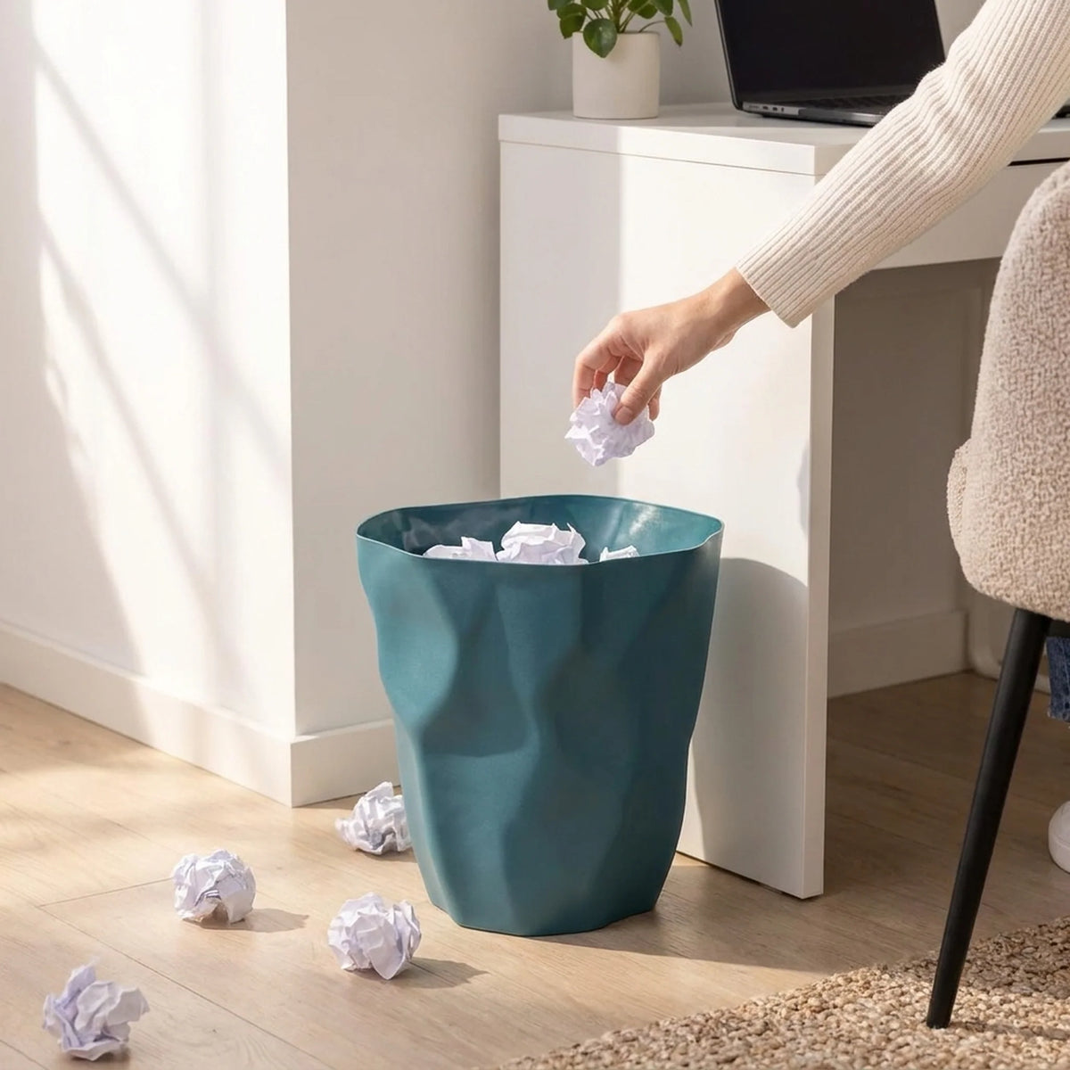 Wastebasket Irregular Shape Space-Saving 12L