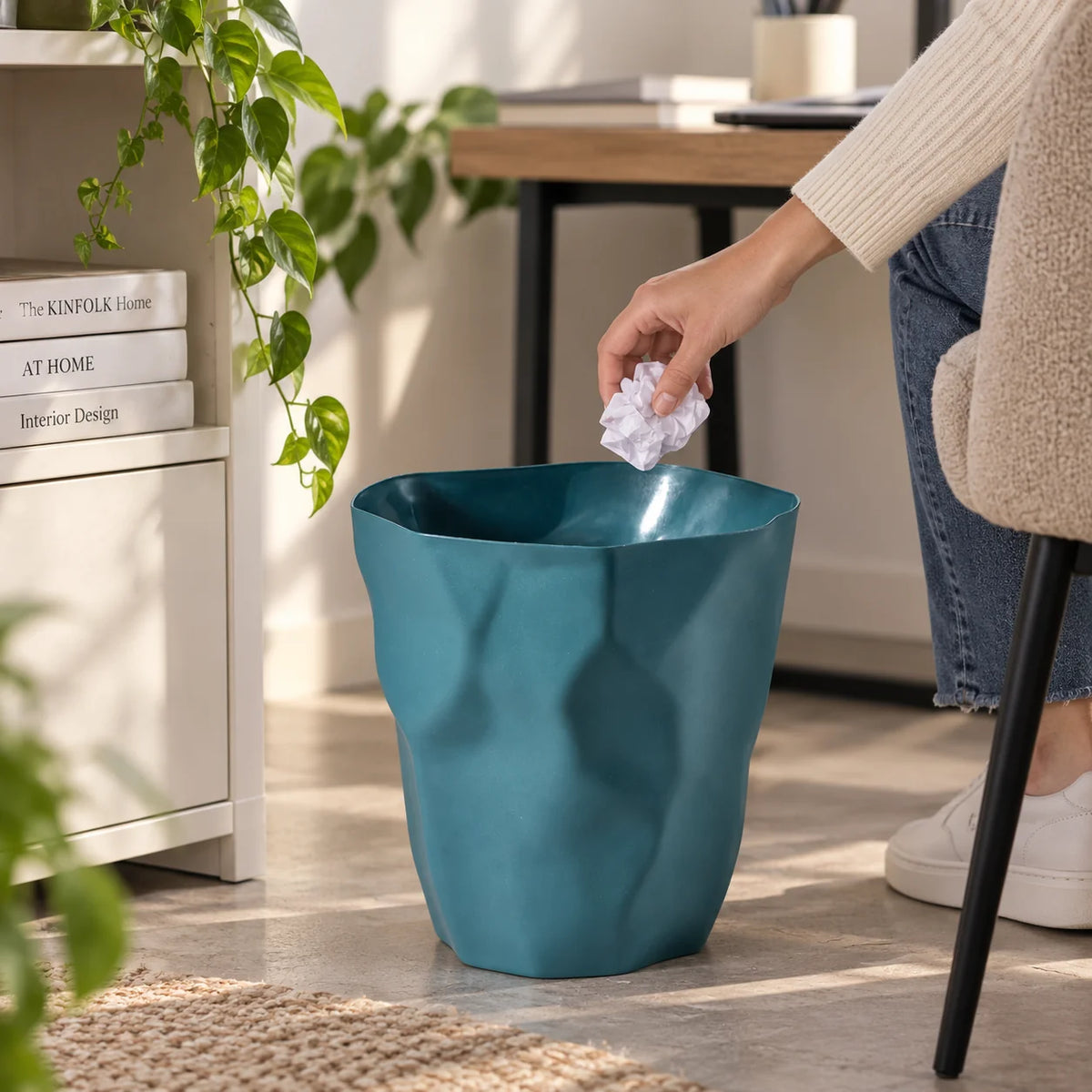 Wastebasket Irregular Shape Space-Saving 12L