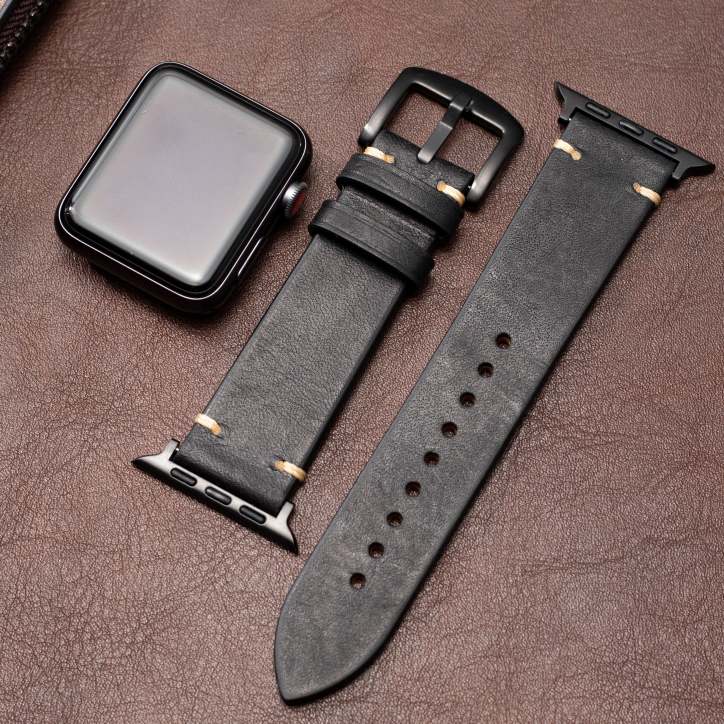Watch Band Premium Leather Adjustable 316L Stainless Steel