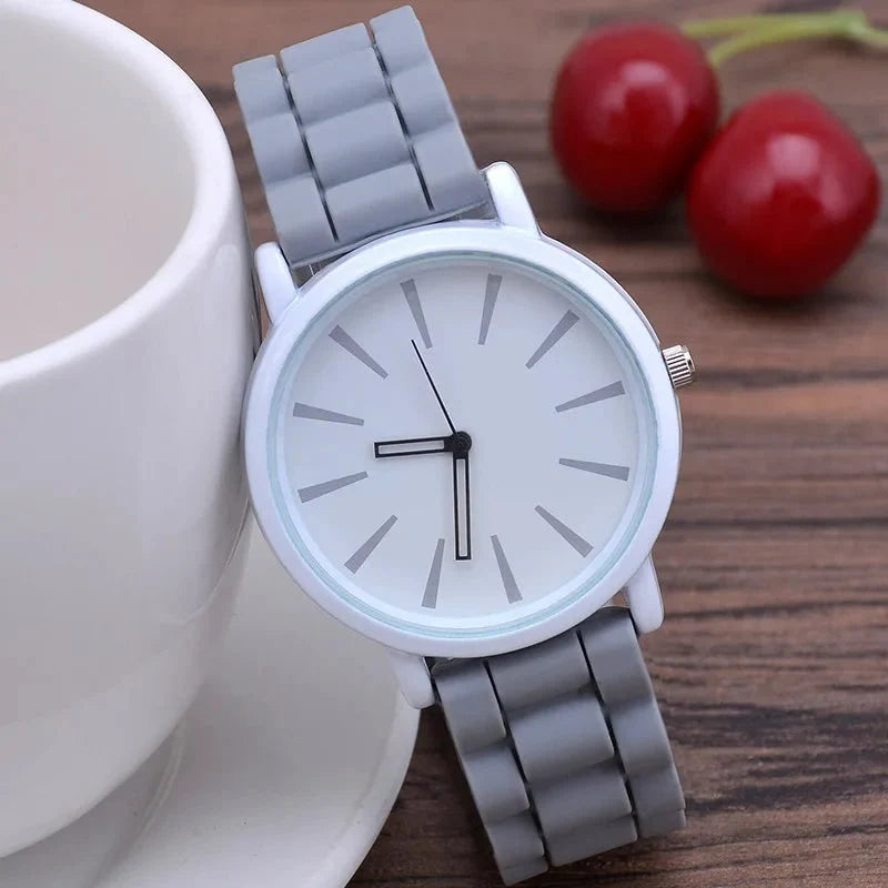 Watch Minimalist Stainless Steel Case Textured 20mm Strap
