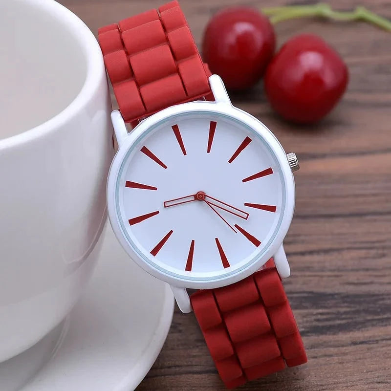Watch Minimalist Stainless Steel Case Textured 20mm Strap