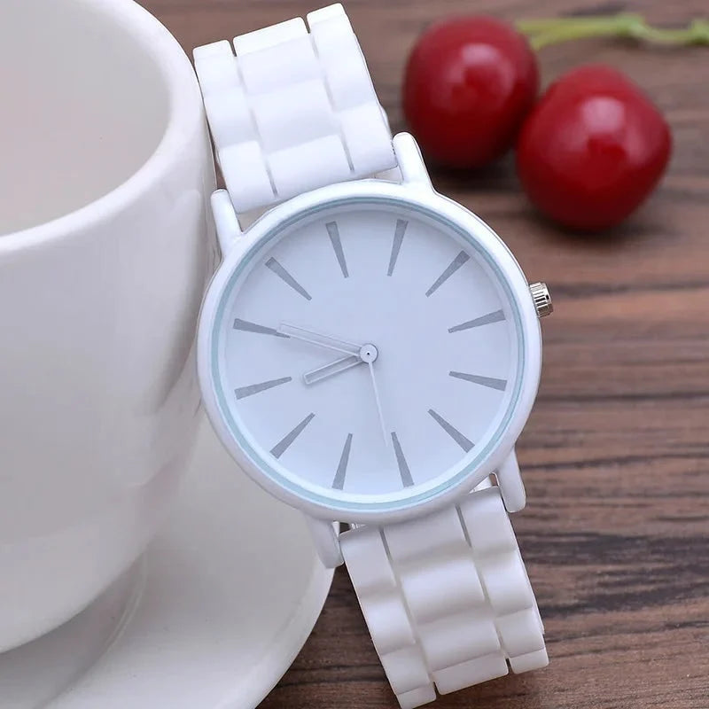 Watch Minimalist Stainless Steel Case Textured 20mm Strap