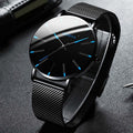 Watch Slim Stainless Steel Case & Leather Band