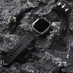 Watch Strap Full-Grain Leather Hand-Stitched Stainless Steel Adapters