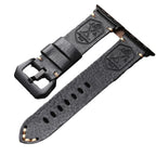 Watch Strap Full-Grain Leather Hand-Stitched Stainless Steel Adapters