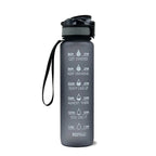 Water Bottle 1L Time Markers Leak-Proof Flip-Top