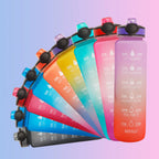 Water Bottle 1L Time Markers Leak-Proof Flip-Top