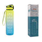 Water Bottle 1L Time Markers Leak-Proof Flip-Top
