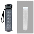 Water Bottle 1L Time Markers Leak-Proof Flip-Top