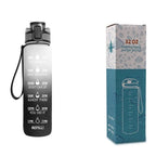 Water Bottle 1L Time Markers Leak-Proof Flip-Top