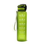 Water Bottle 1L Time Markers Leak-Proof Flip-Top