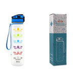 Water Bottle 1L Time Markers Leak-Proof Flip-Top