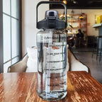 Water Bottle 2L Time Marker Built-In Straw