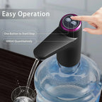 Water Bottle Pump One-Button Rechargeable Fits 2–5 Gallon