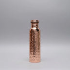 Water Bottle Pure Copper Hammered Leak-Proof Cap