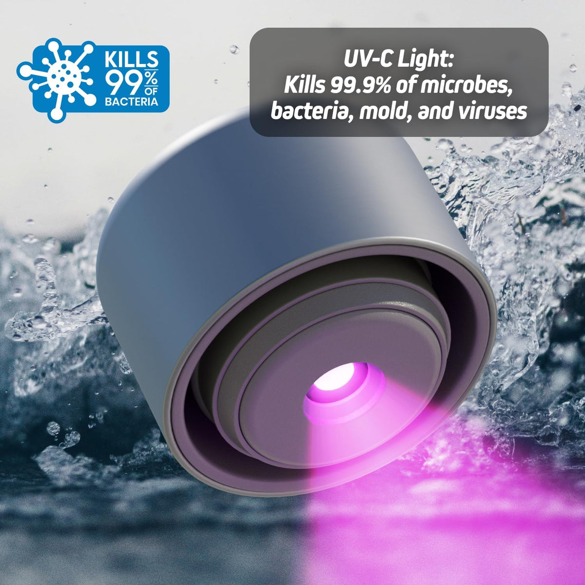 Water Bottle UV-C Self-Cleaning Stainless Steel & Vacuum Insulated