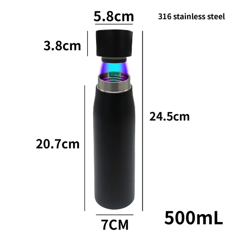 Water Bottle UV-C Self-Cleaning Stainless Steel & Vacuum Insulated