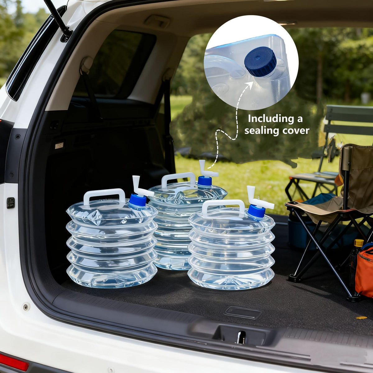 Water Container Collapsible & Leak-Proof Food-Grade PE