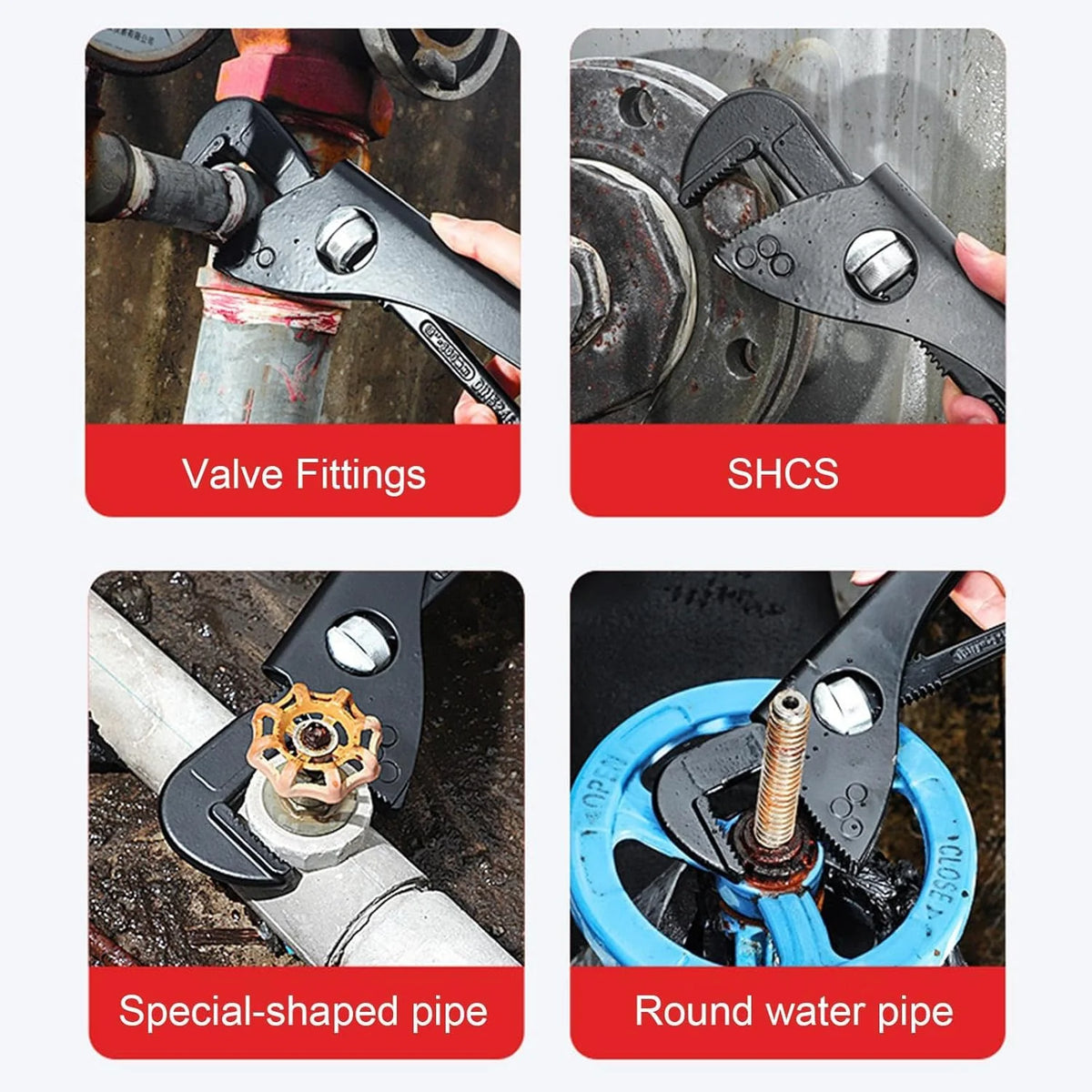 Water Pump Pliers High-Carbon Steel Multi-Tooth Jaws Non-Slip Handle