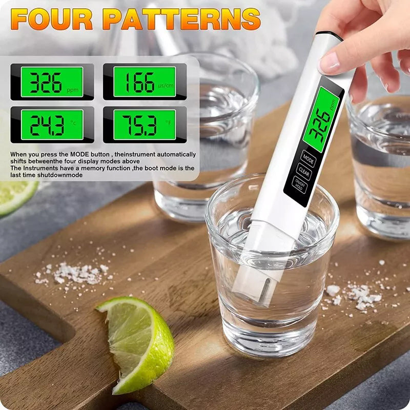 Water Quality Tester TDS & EC 4-in-1 Titanium Sensor