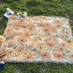 Water-Resistant Microfiber Floral Picnic Mat (71 x 51 in)