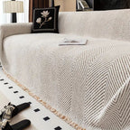 Water-Resistant Non-Slip Microfiber Herringbone Sofa Cover