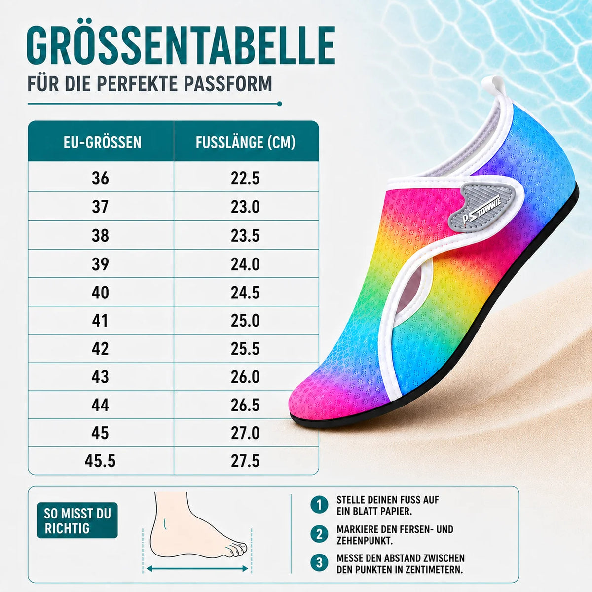 Water Shoes Sock-Style Anti-Slip Textured Rubber Sole