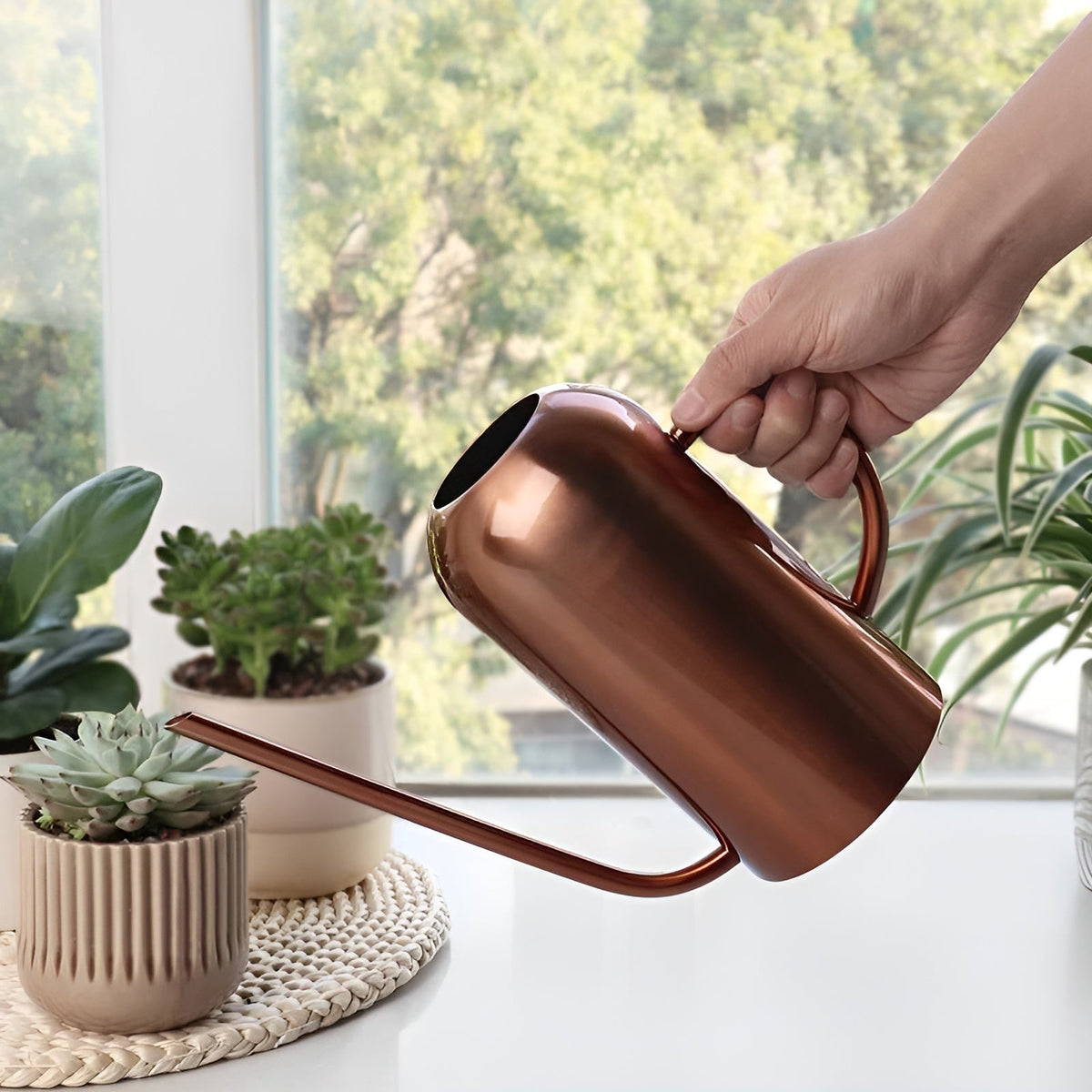 Watering Can Stainless Steel Ergonomic Spout 1.5L Capacity