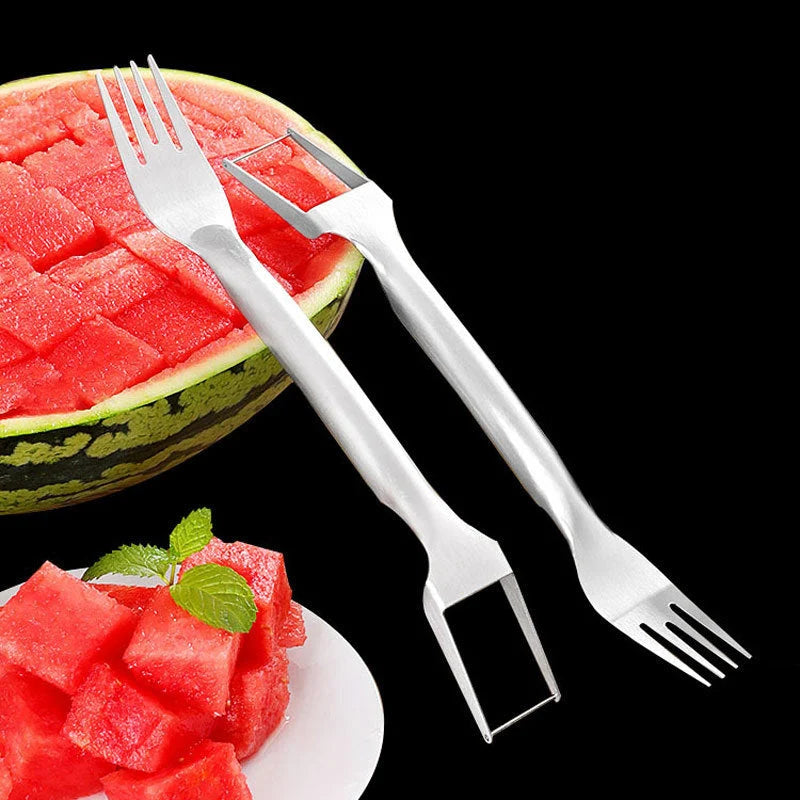 Watermelon Slicer 2-in-1 Fork Cutter Stainless Steel
