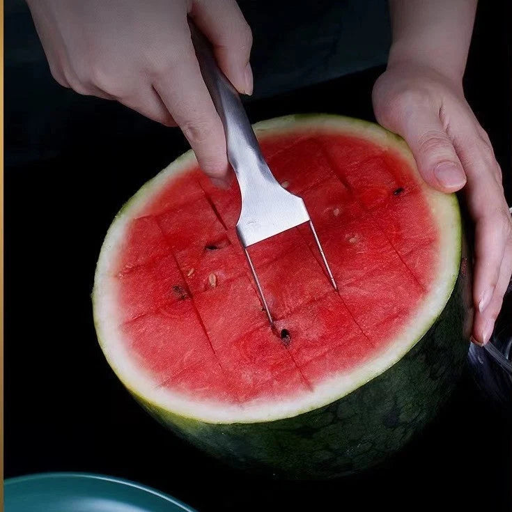 Watermelon Slicer 2-in-1 Fork Cutter Stainless Steel