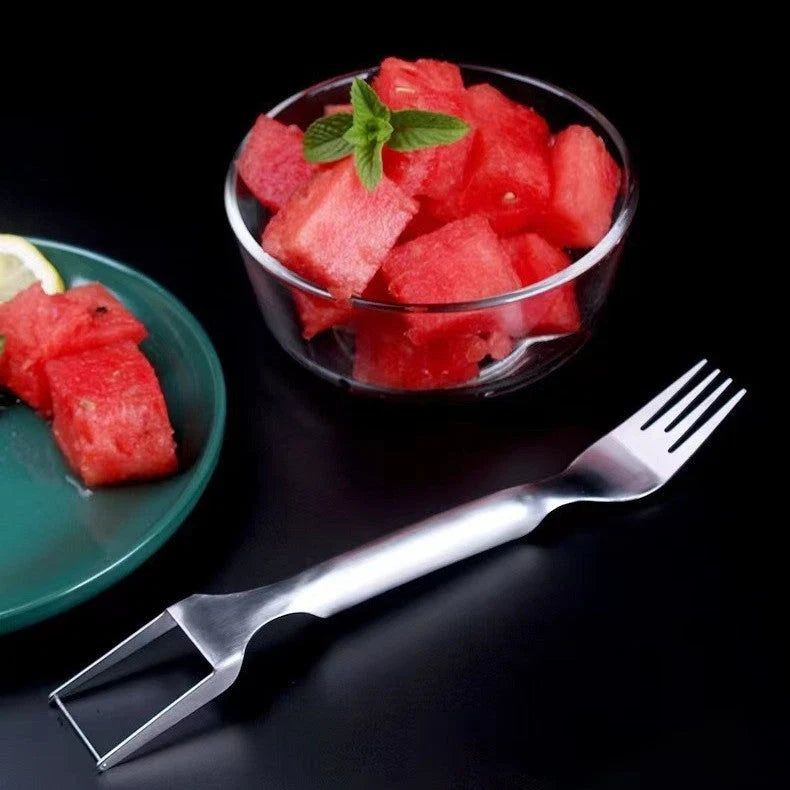 Watermelon Slicer 2-in-1 Fork Cutter Stainless Steel