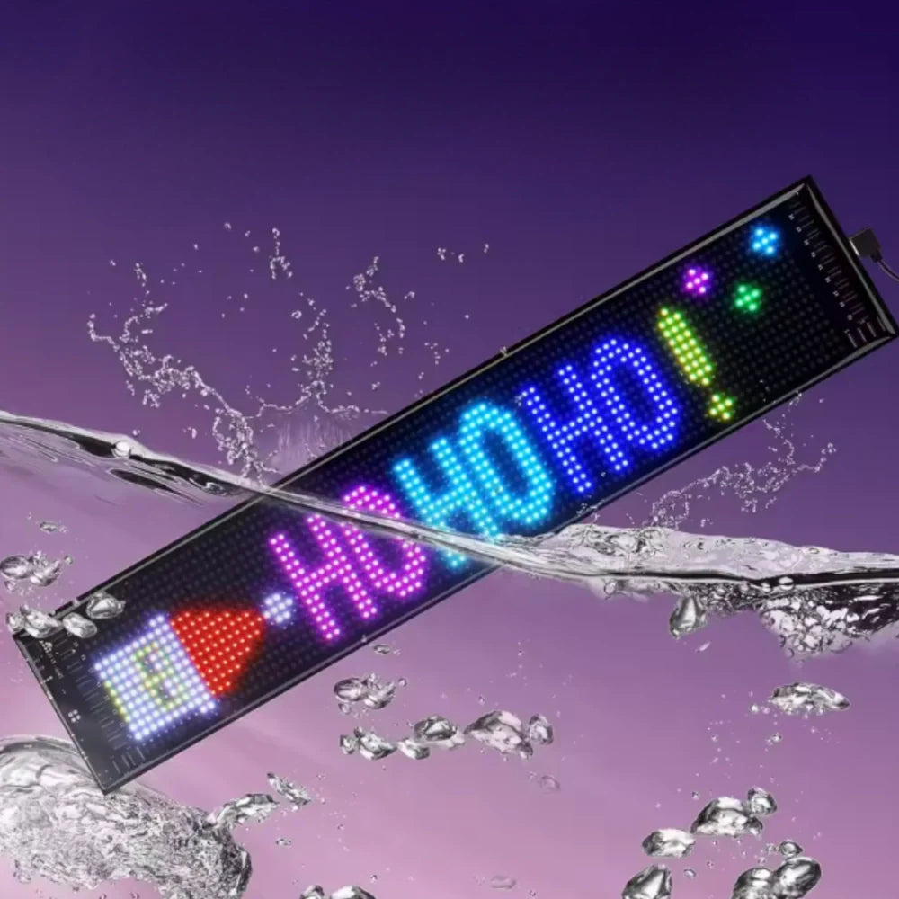 Waterproof App & Remote-Controlled RGB LED Message Panel (USB-Powered)