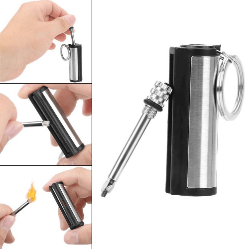 Waterproof & Windproof Stainless Steel Fire Starter Keychain