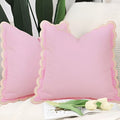 Wave-Edge Pure Cotton Cushion Cover (18x18)