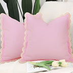 Wave-Edge Pure Cotton Cushion Cover (18x18)