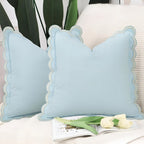 Wave-Edge Pure Cotton Cushion Cover (18x18)