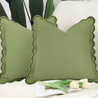 Wave-Edge Pure Cotton Cushion Cover (18x18)