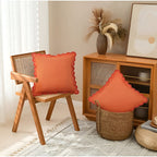 Wave-Edge Pure Cotton Cushion Cover (18x18)
