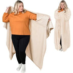 Wearable Blanket Hands Free Soft Flannel Travel Friendly
