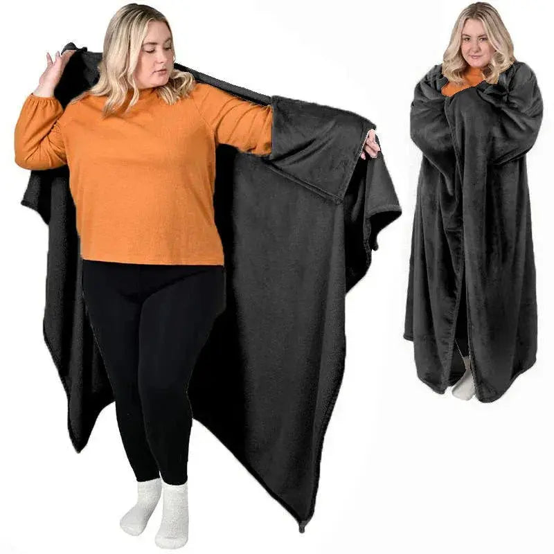 Wearable Blanket Hands Free Soft Flannel Travel Friendly