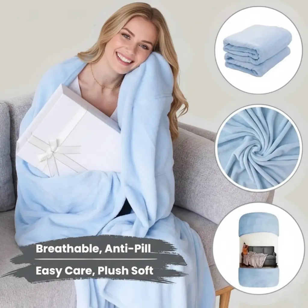 Wearable Blanket Hands Free Soft Flannel Travel Friendly